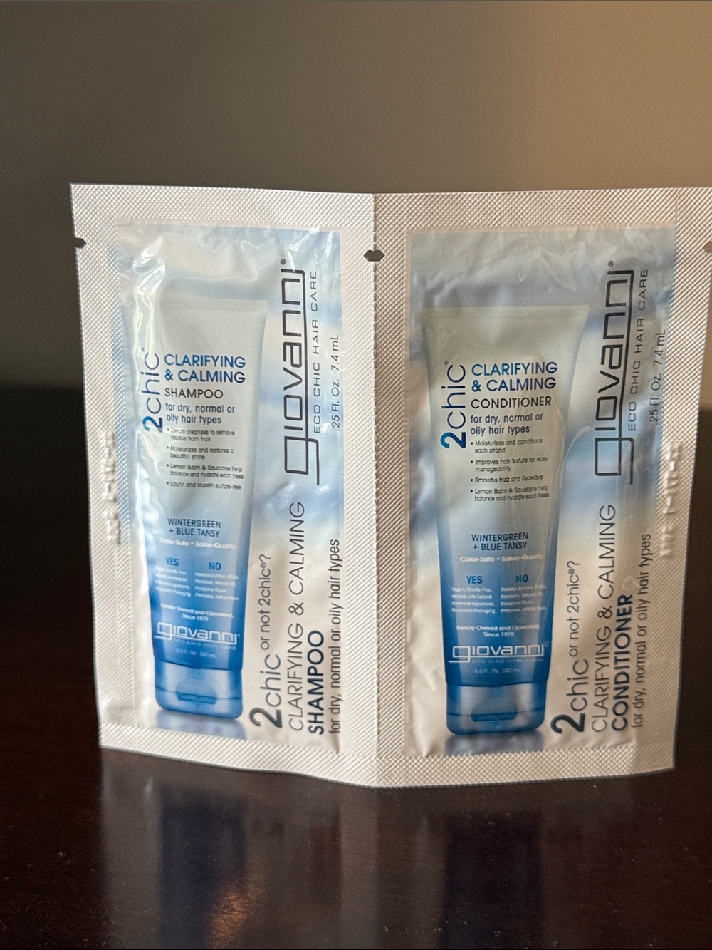 Giovanni 2chic Clarifying & Calming Shampoo + Conditioner 5 Travel Packs